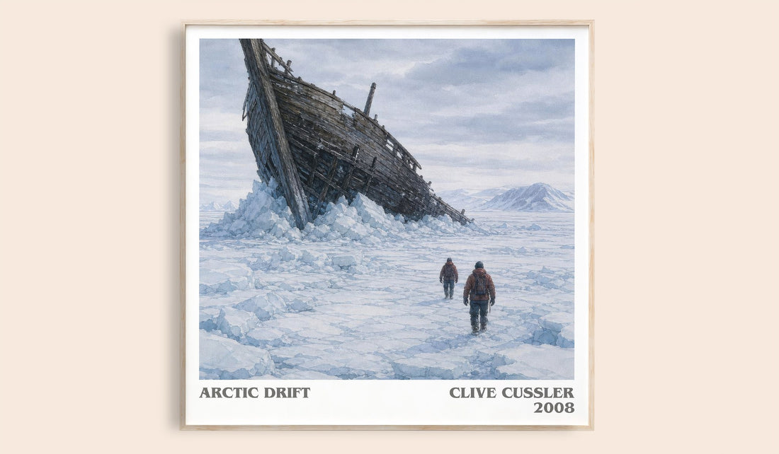 Arctic Drift literary book poster by Clive Cussler – framed literary art print