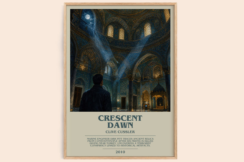 Crescent Dawn bookish book poster by Clive Cussler – framed literary art print