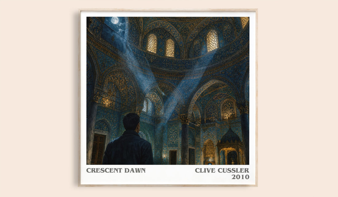 Crescent Dawn literary book poster by Clive Cussler – framed literary art print
