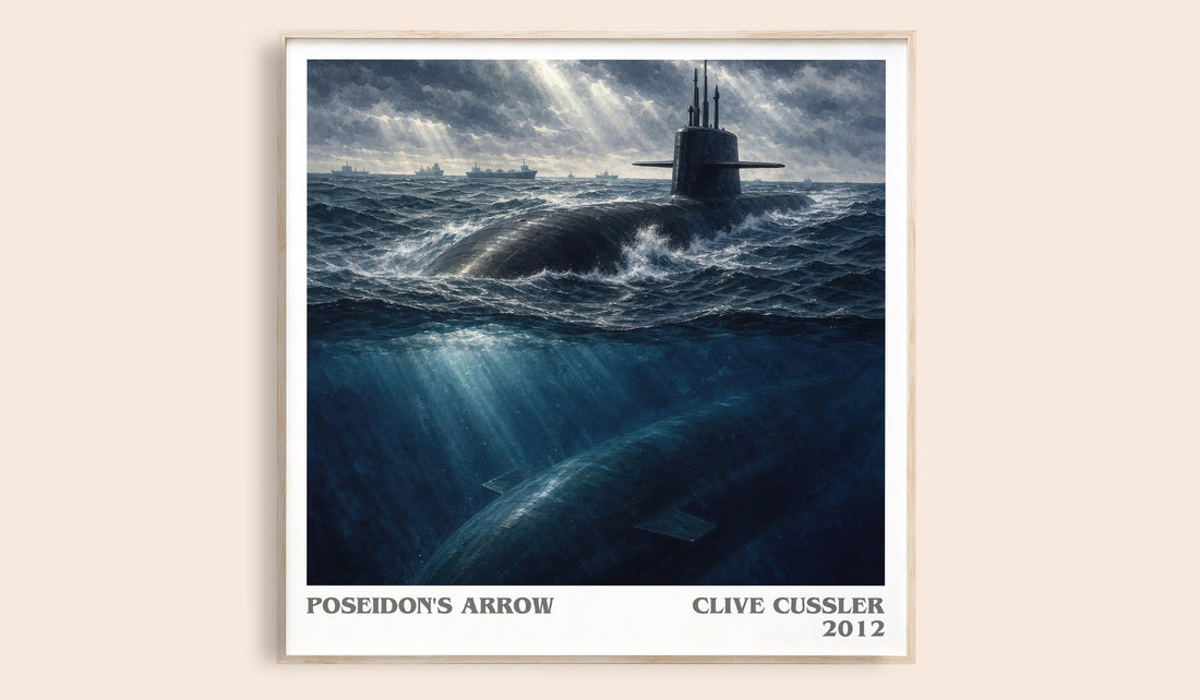 Poseidon's Arrow literary book poster by Clive Cussler – framed literary art print