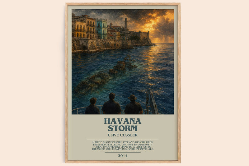 Havana Storm bookish book poster by Clive Cussler – framed literary art print