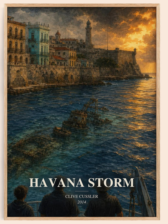 Havana Storm Book Watercolour Illustration by Clive Cussler
