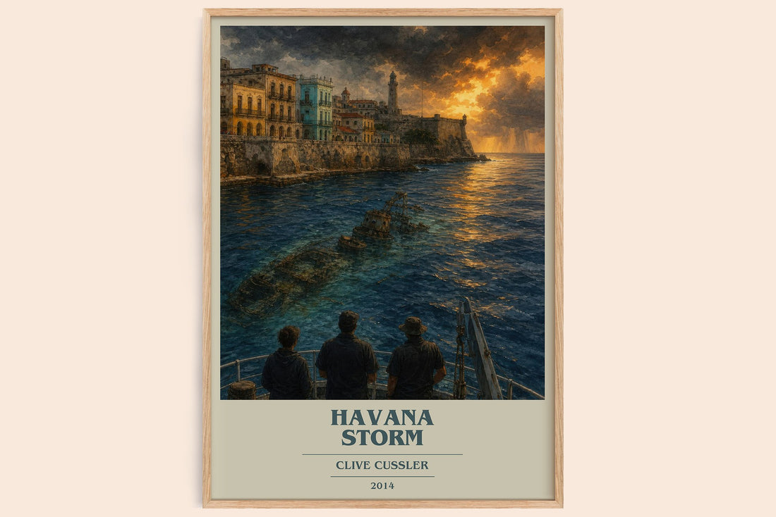 Havana Storm book cover book poster by Clive Cussler – framed literary art print