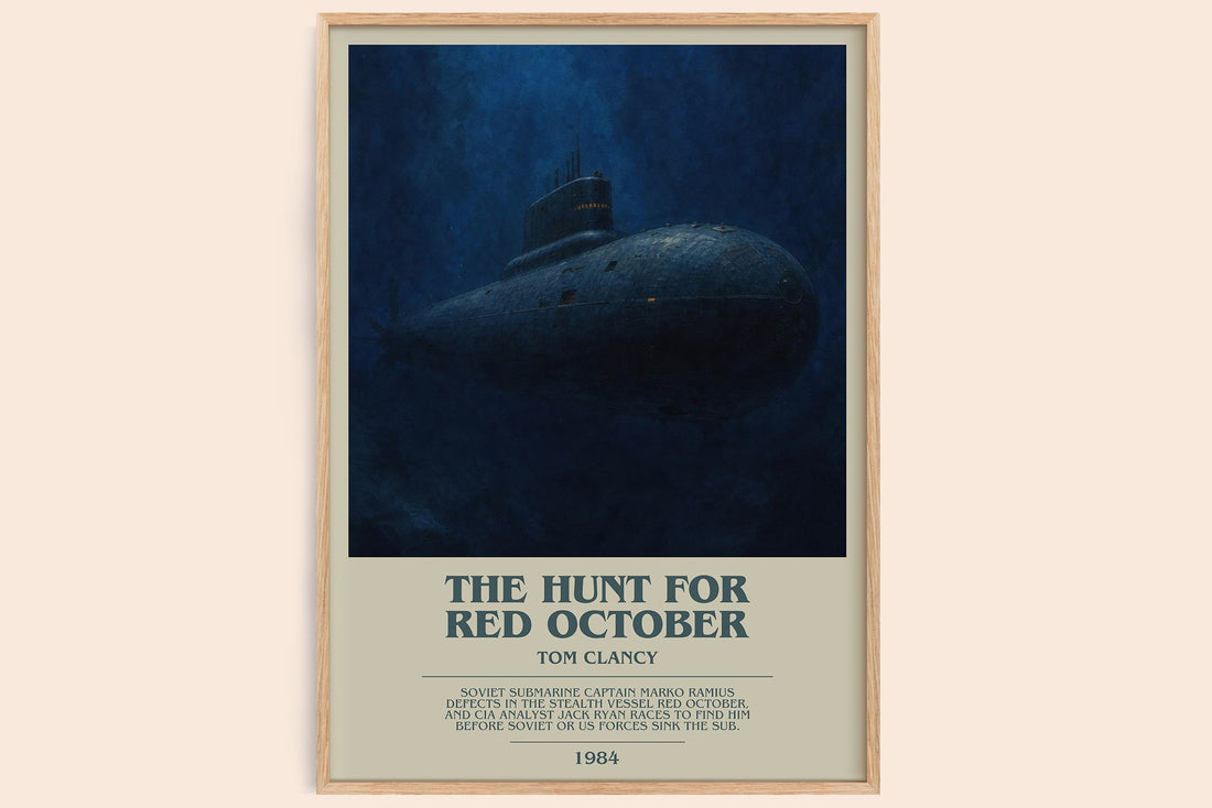 The Hunt for Red October bookish book poster by Tom Clancy – framed literary art print