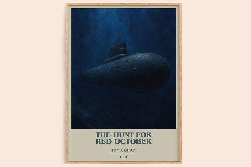 The Hunt for Red October Book Cover Poster by Tom Clancy (Modern Minimalist style)
