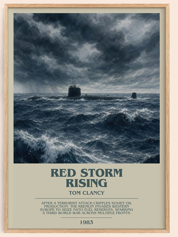 Red Storm Rising bookish book poster by Tom Clancy – framed literary art print