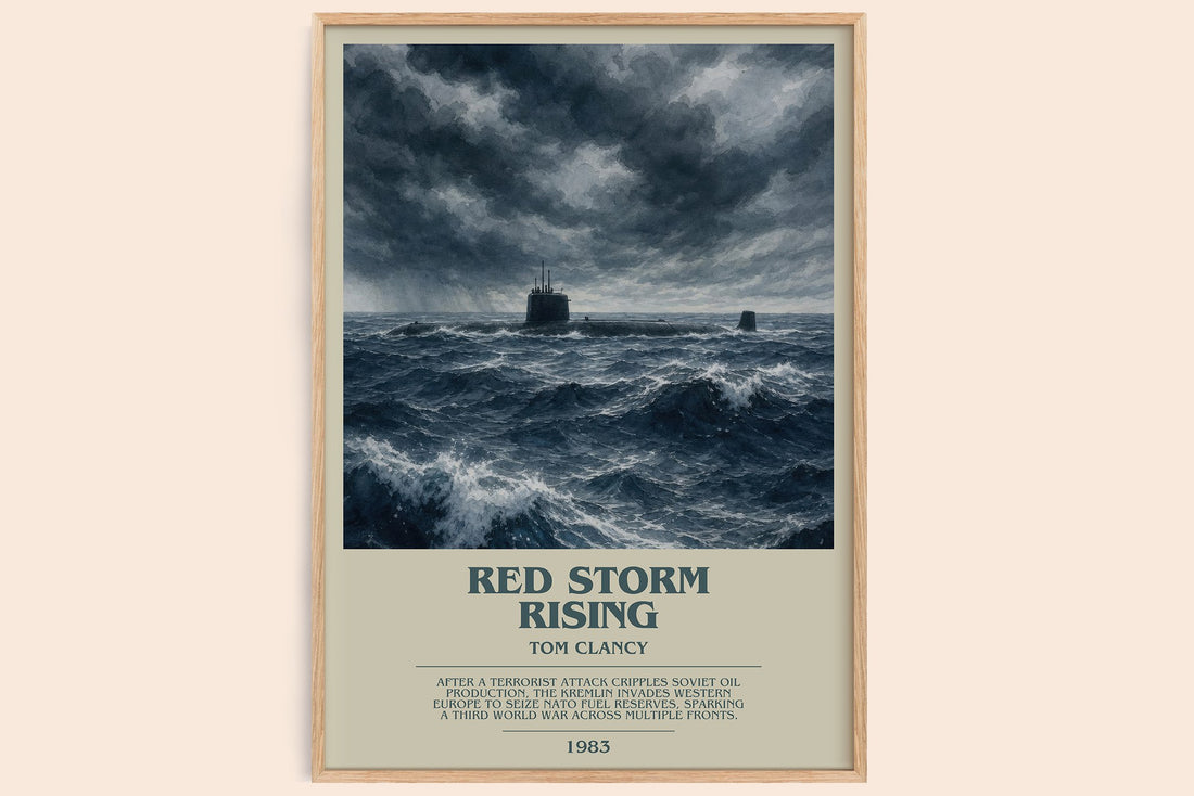 Red Storm Rising bookish book poster by Tom Clancy – framed literary art print