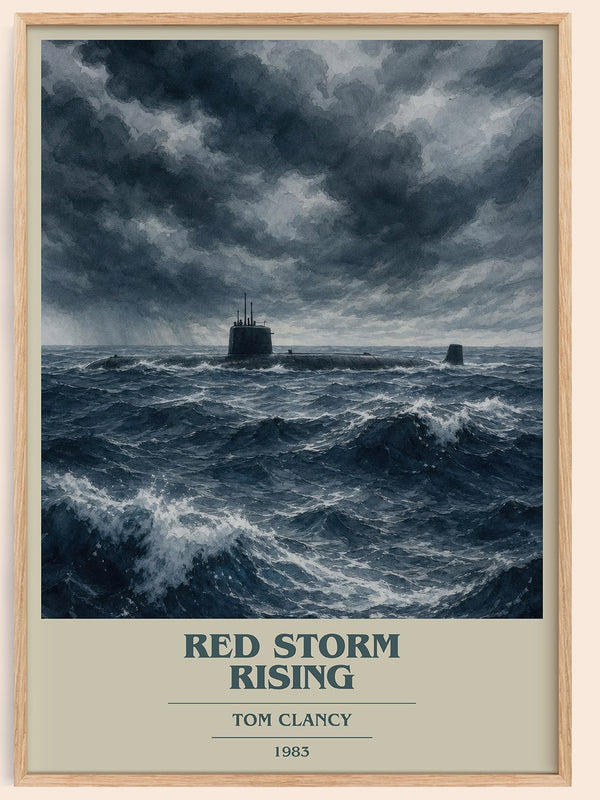 Red Storm Rising book cover book poster by Tom Clancy – framed literary art print