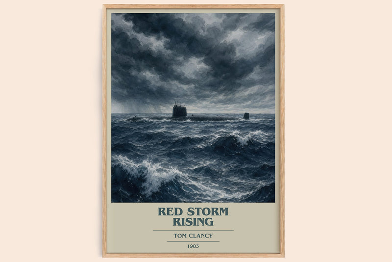 Red Storm Rising book cover book poster by Tom Clancy – framed literary art print
