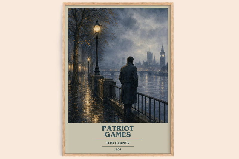 Patriot Games book cover book poster by Tom Clancy – framed literary art print