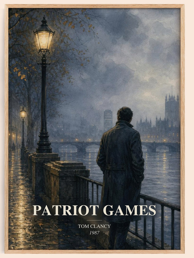 Patriot Games Book Watercolour Illustration by Tom Clancy