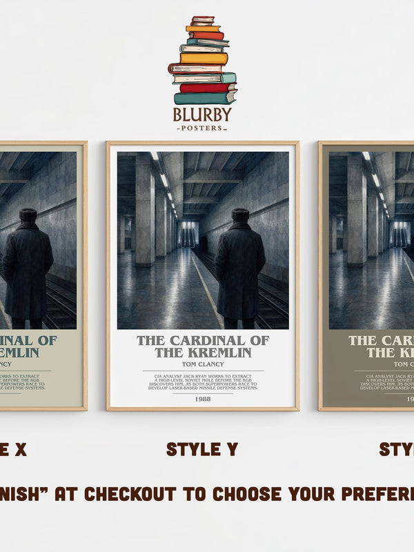 The Cardinal of the Kremlin bookish print in frame leaning in hallway – thriller wall art