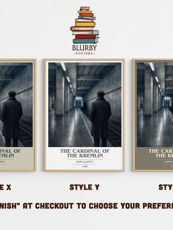 The Cardinal of the Kremlin book cover print in frame leaning in hallway – thriller wall art