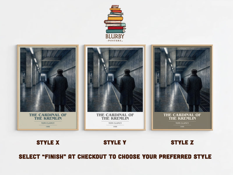 The Cardinal of the Kremlin book cover print in frame leaning in hallway – thriller wall art
