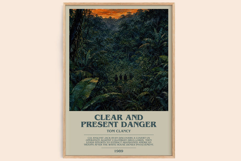 Clear and Present Danger bookish book poster by Tom Clancy – framed literary art print