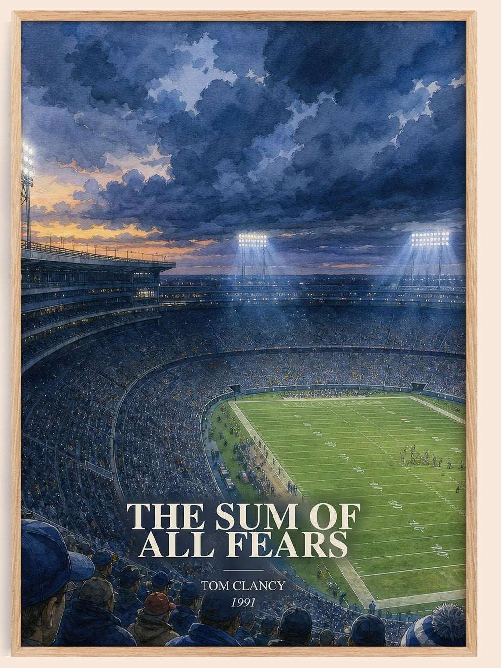 The Sum of All Fears watercolour book poster by Tom Clancy – framed literary art print
