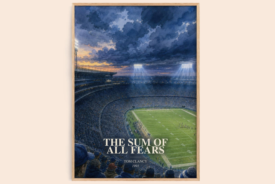 The Sum of All Fears watercolour book poster by Tom Clancy – framed literary art print