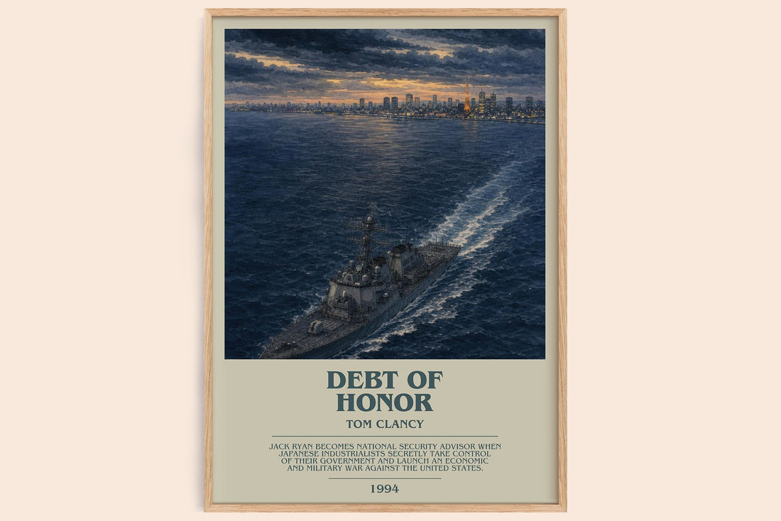 Debt of Honor bookish book poster by Tom Clancy – framed literary art print