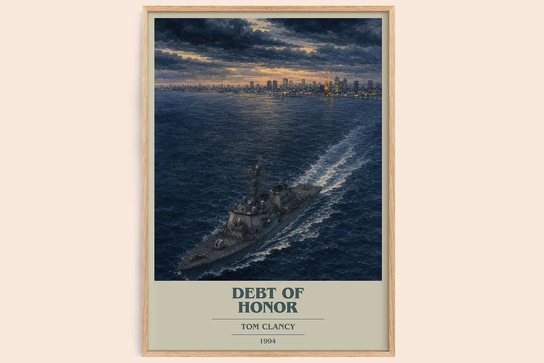 Debt of Honor book cover book poster by Tom Clancy – framed literary art print