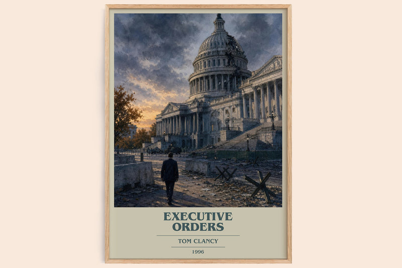 Executive Orders book cover book poster by Tom Clancy – framed literary art print