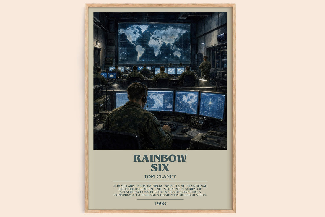 Rainbow Six bookish book poster by Tom Clancy – framed literary art print