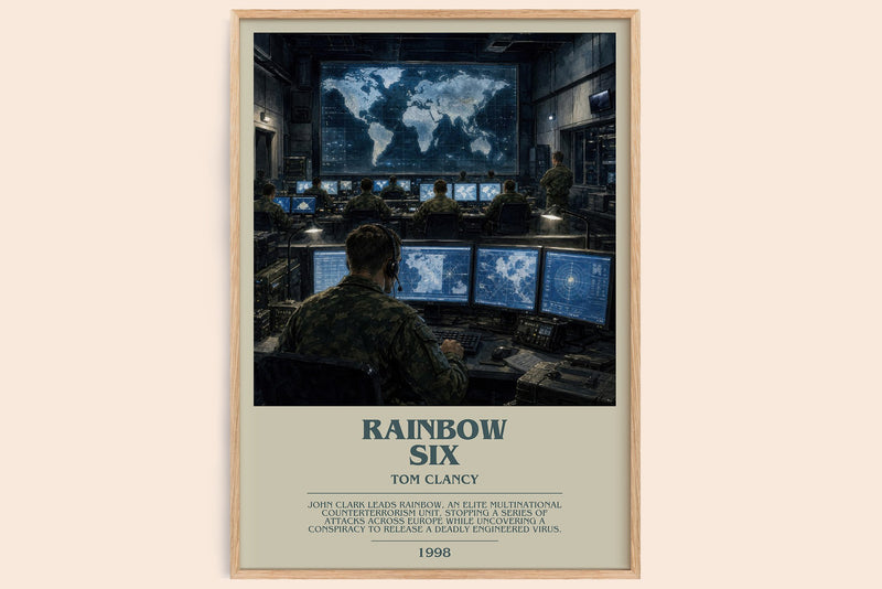 Rainbow Six bookish book poster by Tom Clancy – framed literary art print