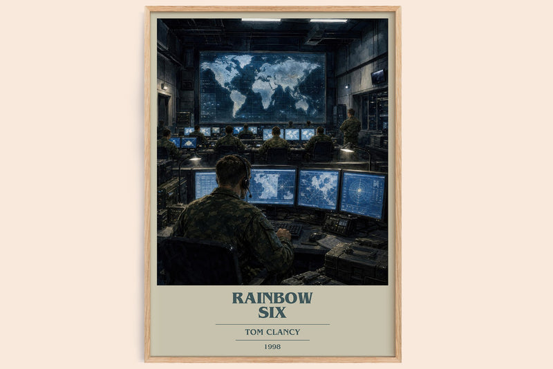 Rainbow Six book cover book poster by Tom Clancy – framed literary art print