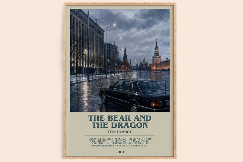 The Bear and the Dragon bookish book poster by Tom Clancy – framed literary art print