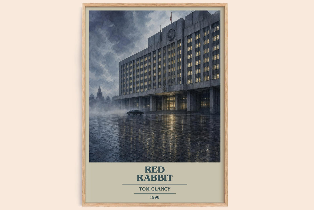 Red Rabbit book cover book poster by Tom Clancy – framed literary art print
