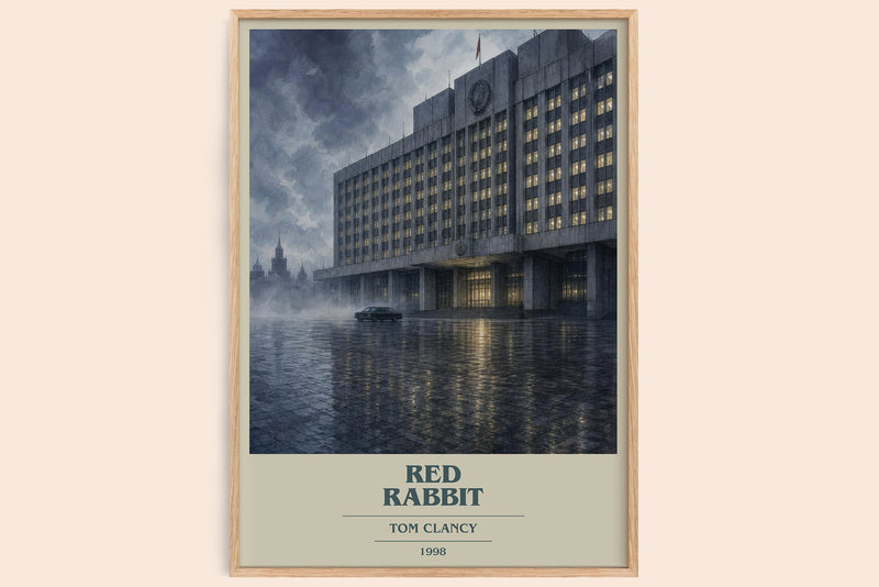 Red Rabbit book cover book poster by Tom Clancy – framed literary art print