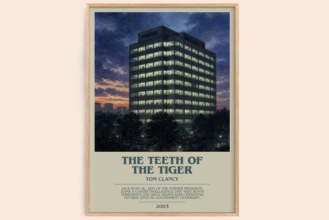 The Teeth of the Tiger bookish book poster by Tom Clancy – framed literary art print