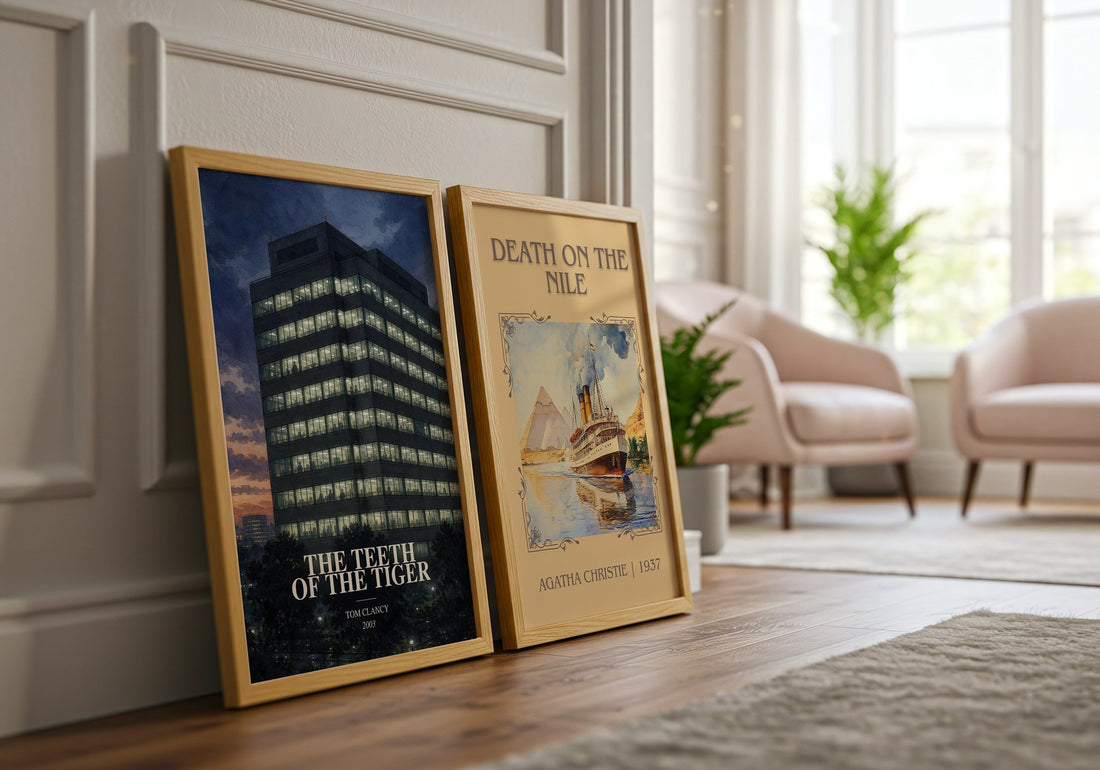 The Teeth of the Tiger watercolour print framed by window – literary home decor