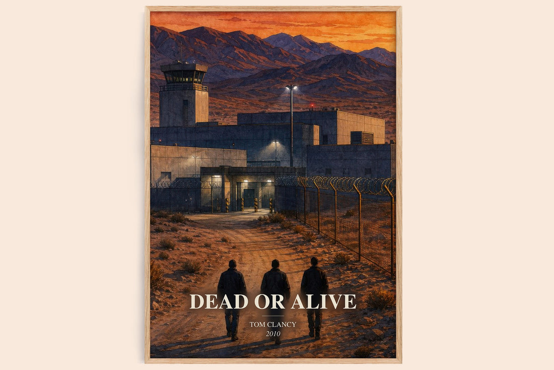 Dead or Alive watercolour book poster by Tom Clancy – framed literary art print
