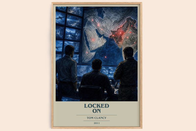 Locked On book cover book poster by Tom Clancy – framed literary art print