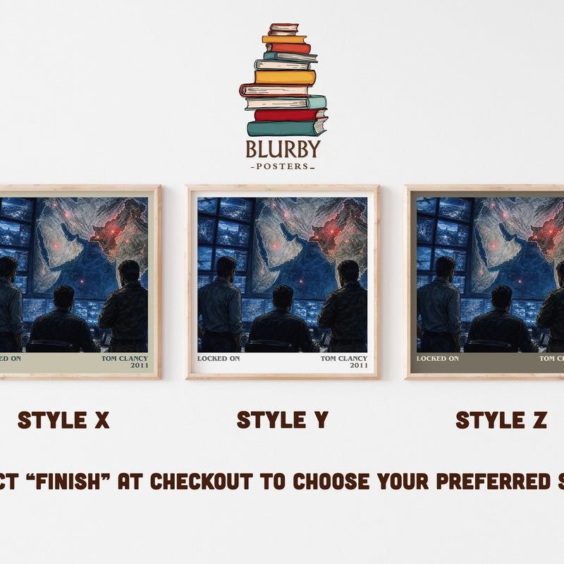 Locked On literary print in frame leaning in hallway – thriller wall art