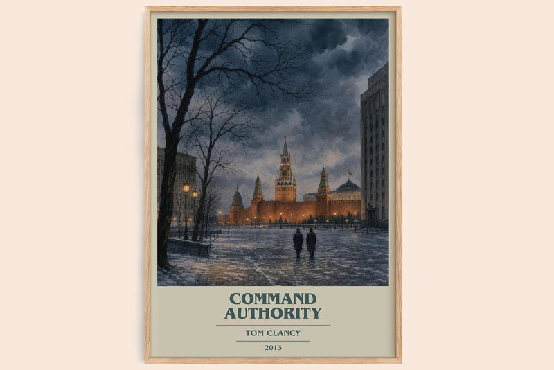 Command Authority book cover book poster by Tom Clancy – framed literary art print