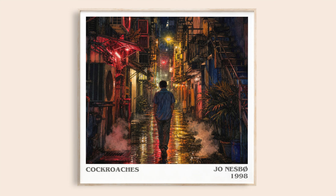 Cockroaches literary book poster by Jo Nesbø – framed literary art print