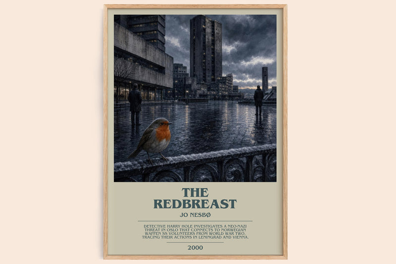 The Redbreast bookish book poster by Jo Nesbø – framed literary art print