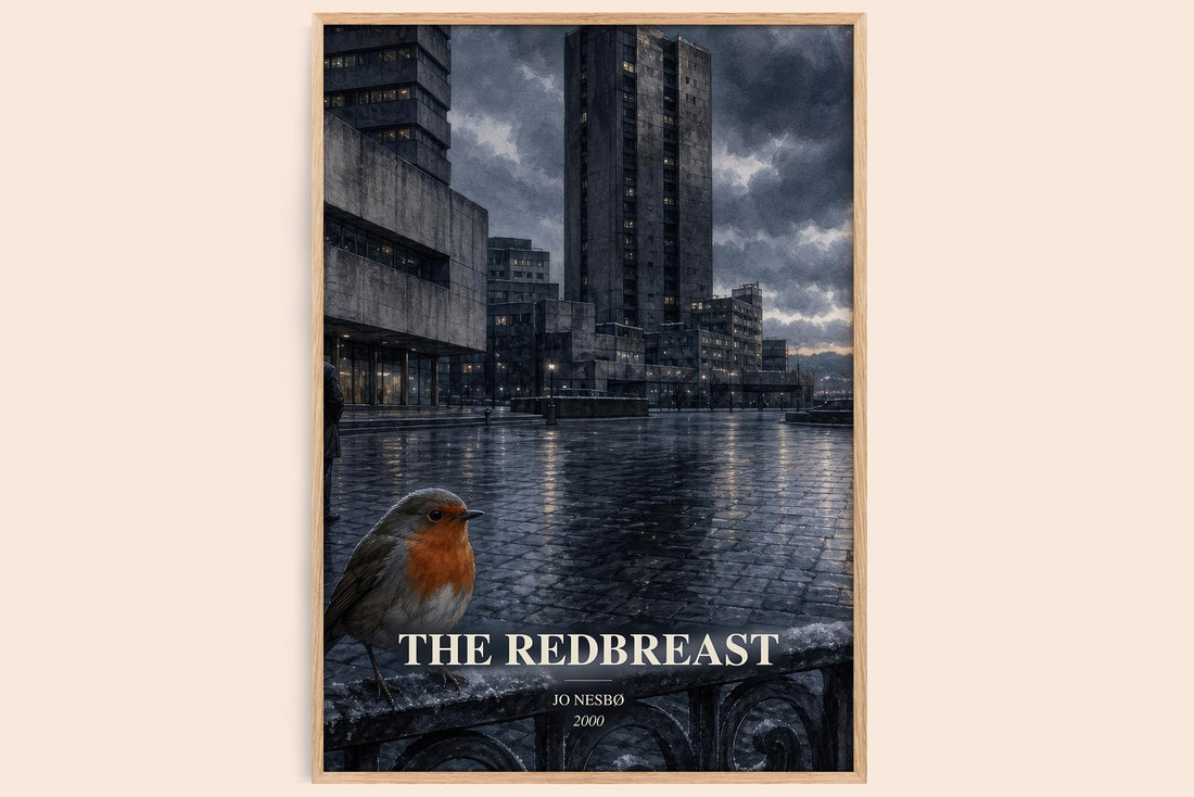 The Redbreast watercolour book poster by Jo Nesbø – framed literary art print