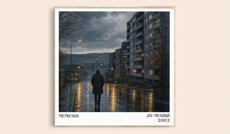 Nemesis literary book poster by Jo Nesbø – framed literary art print