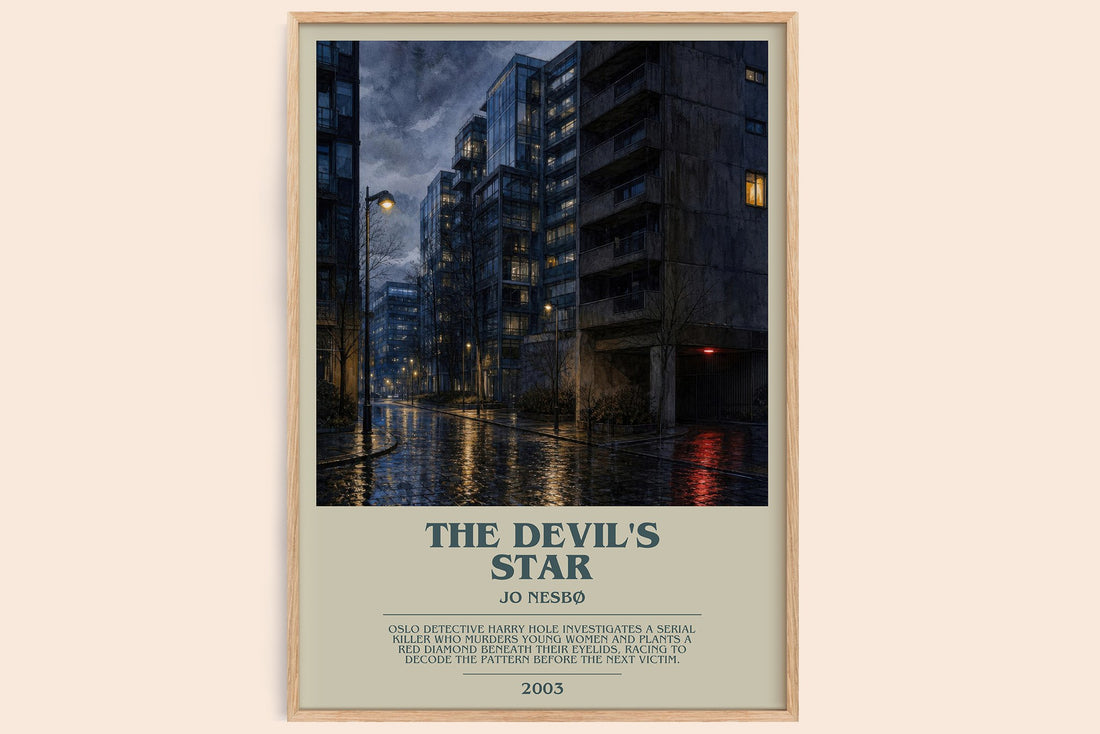 The Devil's Star bookish book poster by Jo Nesbø – framed literary art print
