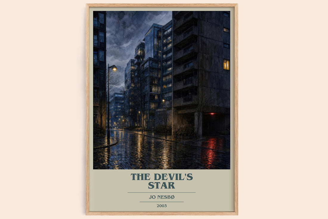 The Devil's Star book cover book poster by Jo Nesbø – framed literary art print