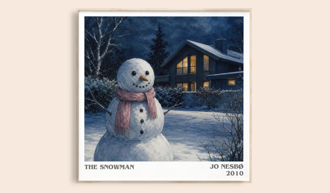 The Snowman literary book poster by Jo Nesbø – framed literary art print