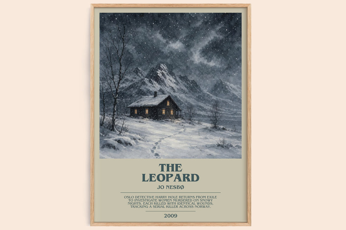 The Leopard bookish book poster by Jo Nesbø – framed literary art print