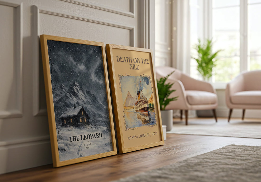The Leopard watercolour print framed by window – literary home decor