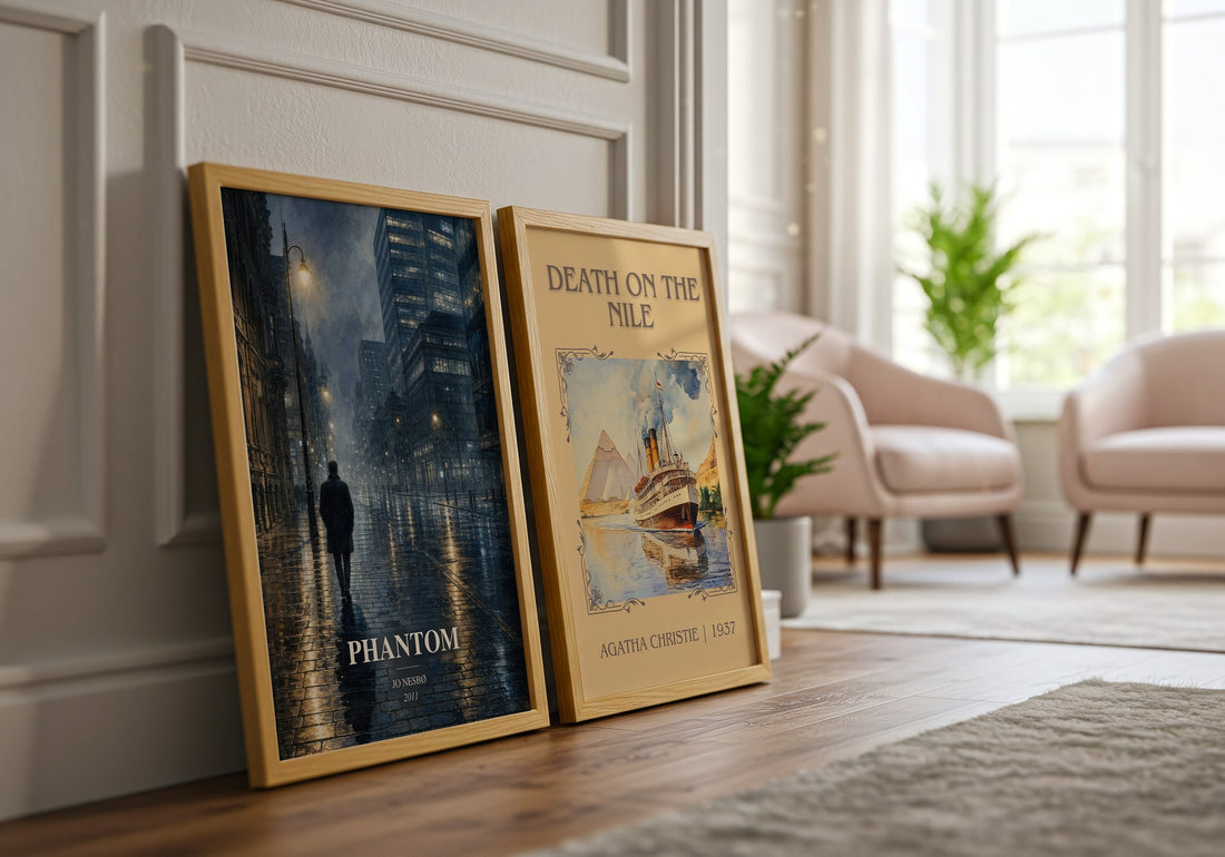 Phantom watercolour print framed by window – literary home decor