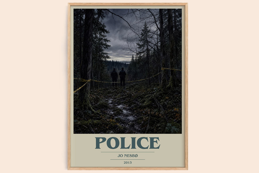 Police book cover book poster by Jo Nesbø – framed literary art print