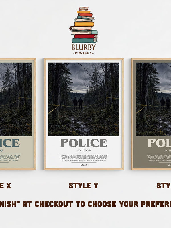 Police bookish print in frame leaning in hallway – crime wall art