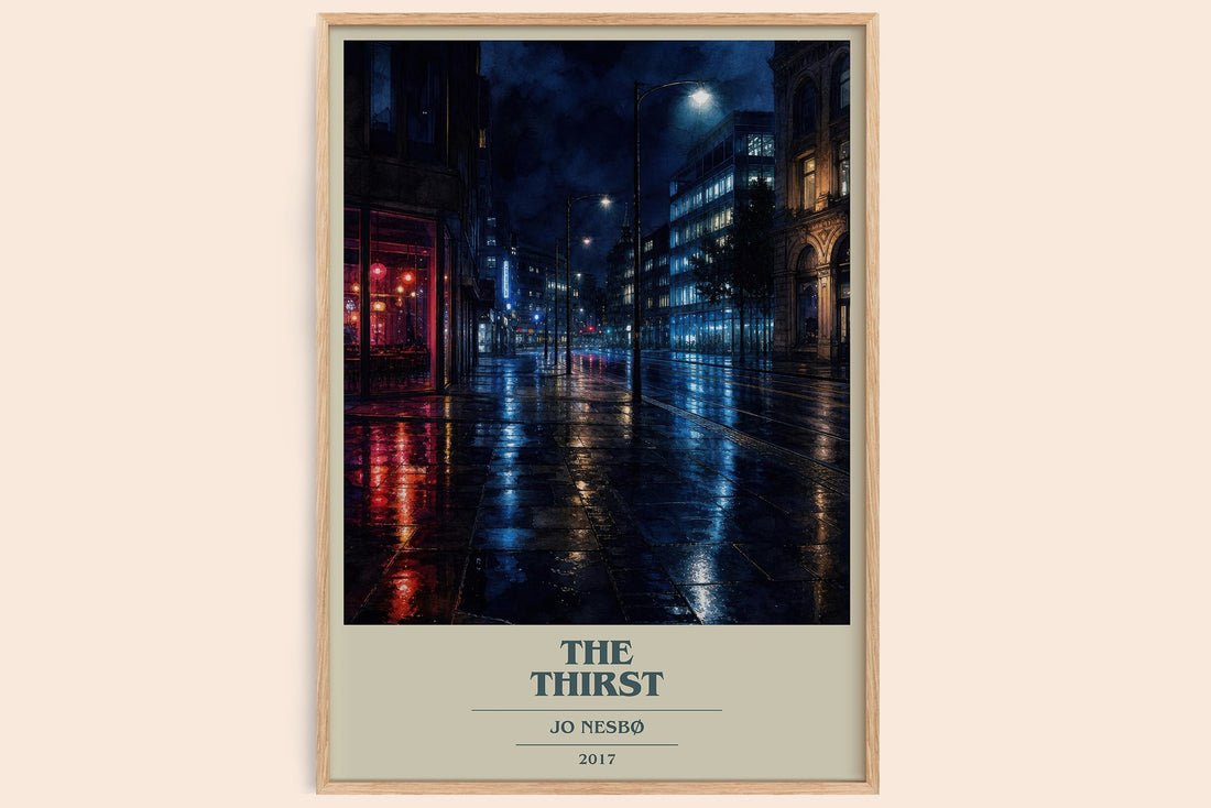 The Thirst book cover book poster by Jo Nesbø – framed literary art print