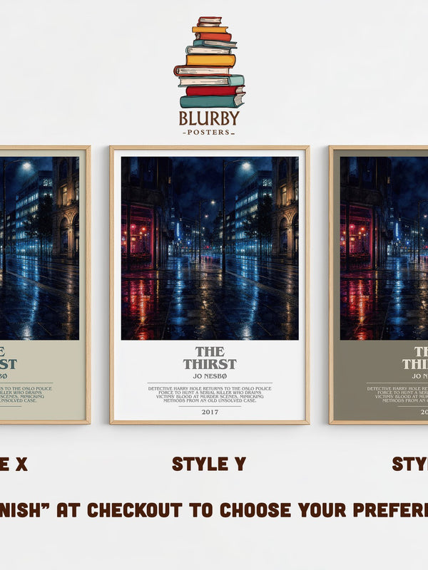 The Thirst bookish print in frame leaning in hallway – crime wall art